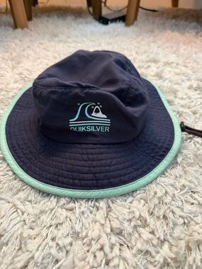 Quiksilver Navy Bucket Hat with Mint Accent